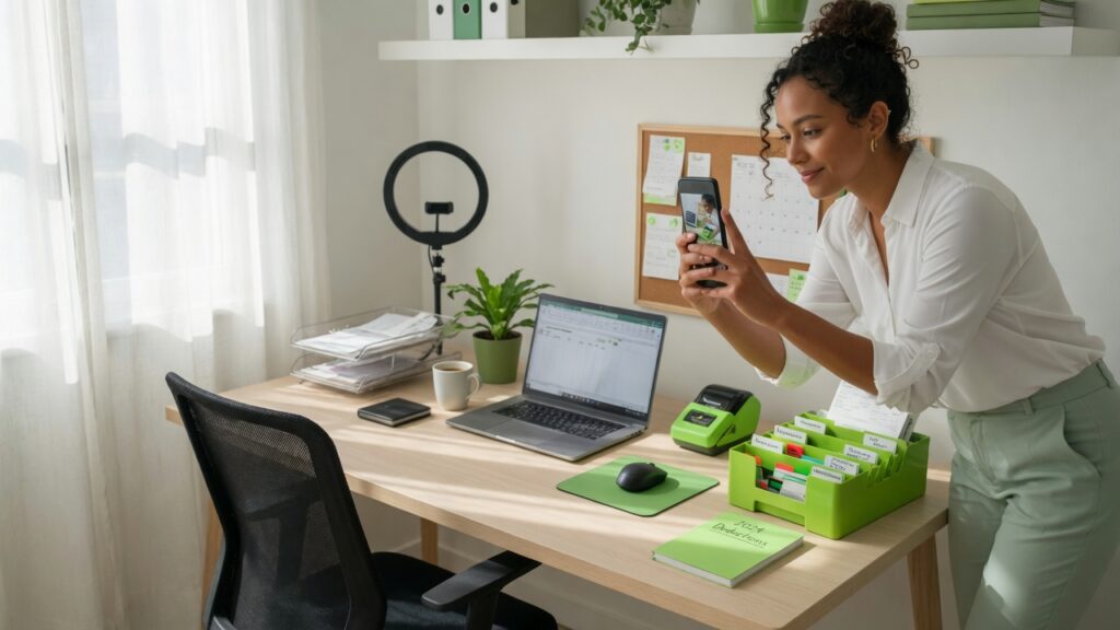 Home Office Deduction: Complete Guide for Gig Workers Home office deduction guide showing dedicated workspace with measurements