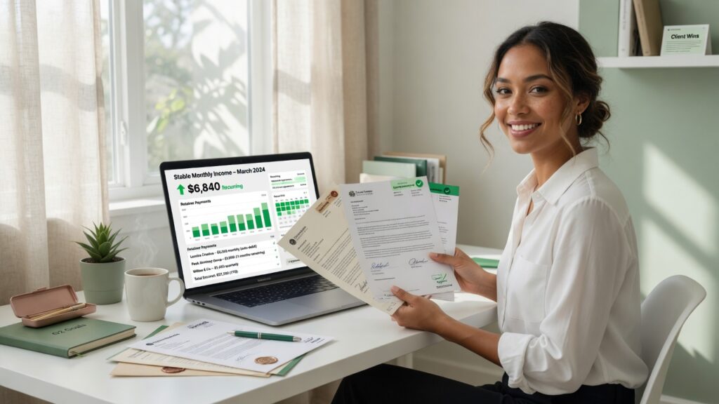 How to Get Retainers, Not One-Off Projects Freelancer signing retainer agreement for recurring monthly client income