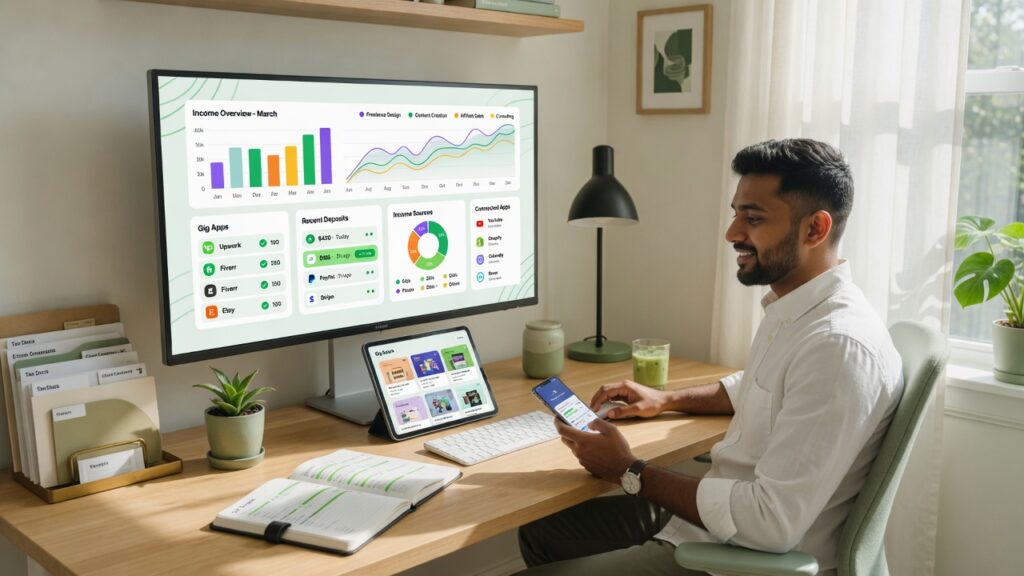 How to Manage Multiple Income Streams: A Freelancer’s Complete Guide Multiple income streams diagram for freelancer financial stability planning